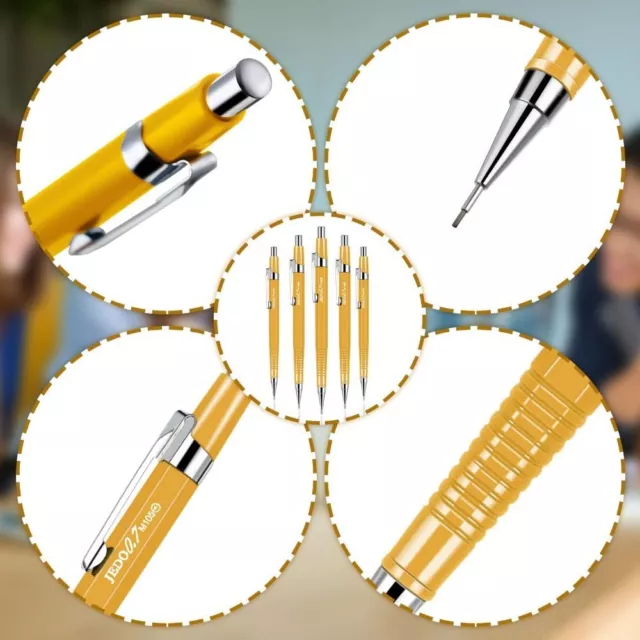 Mechanical Pencil Set Full Metal Automatic with Leads Office School Art  Supply
