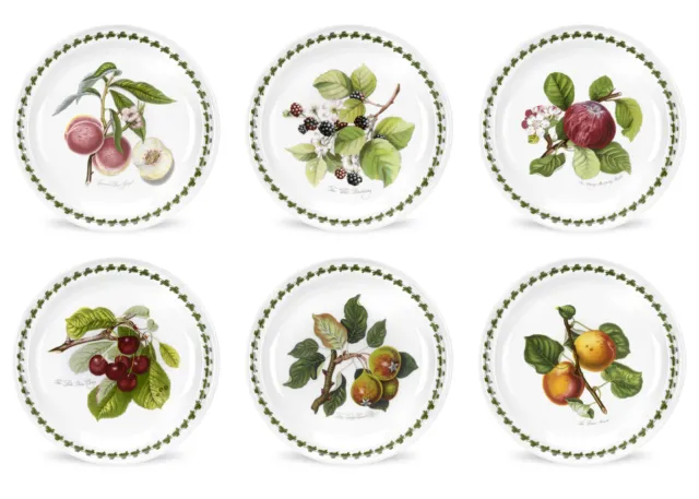 Portmeirion Pomona Dinner Plates | Set of 6-Assorted Fruit Motifs