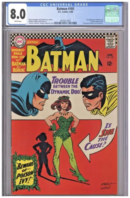 Batman #181 CGC 8.0 WP 1966 1st Appearance Poison Ivy DC Comics Infantino Key
