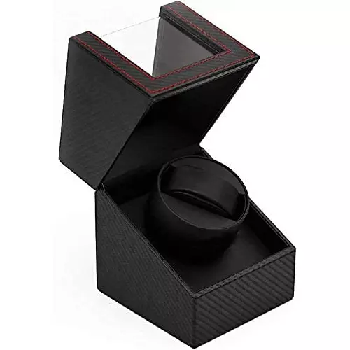 Watch Winder Carica Orologi Automatici Espositore Nero in Eco Pelle movimento