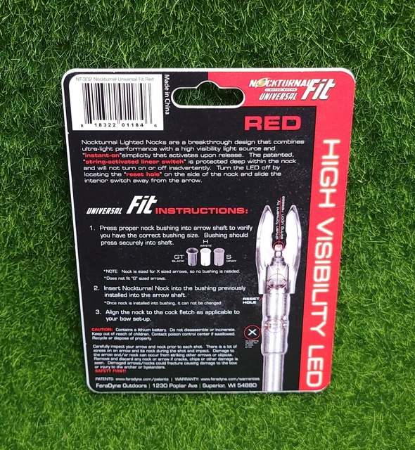 Nockturnal Universal Fit Lighted LED Arrow Nocks, Hi-Viz Red, 3/Pack - NT-302 2