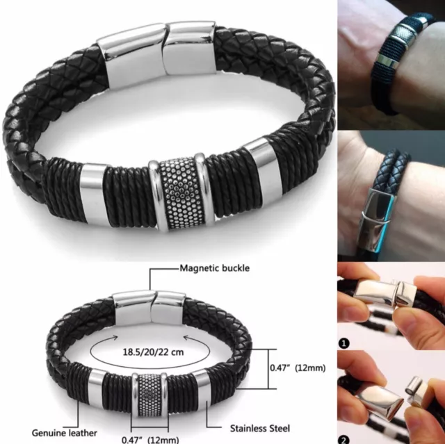5 PC MULTI-LAYER Braided Bracelet Leather Bracelet Rope Cord Cuff Bracelets  $10.25 - PicClick AU