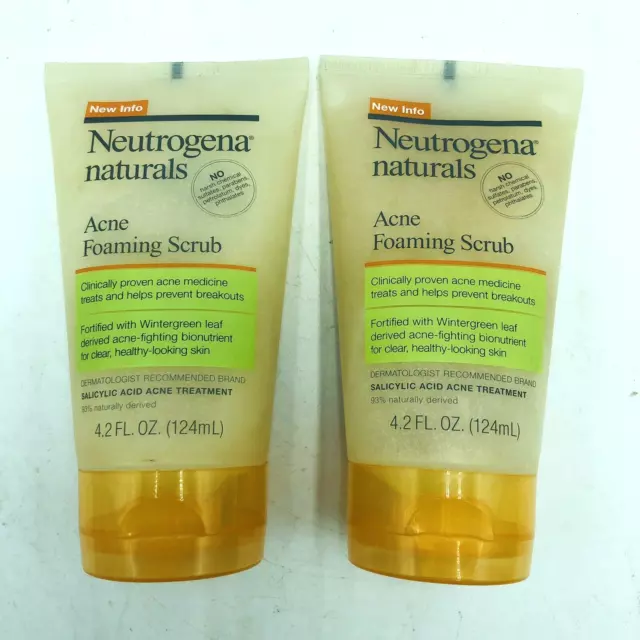 Exfoliante espumante para el acné Neutrogena Naturals 4,2 oz 124 ml caducado QTY 2