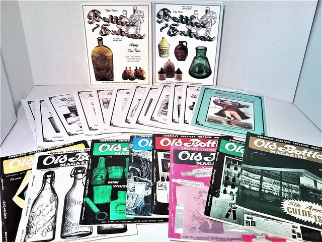 Lot of 22 Issues - Old Bottle Magazine 1972 and Bottles & Extras 2002-2003