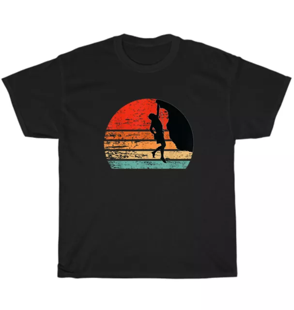 Retro Rock Climbing Vintage Mountain Rock Bouldering Climber T-Shirt Unisex Gift