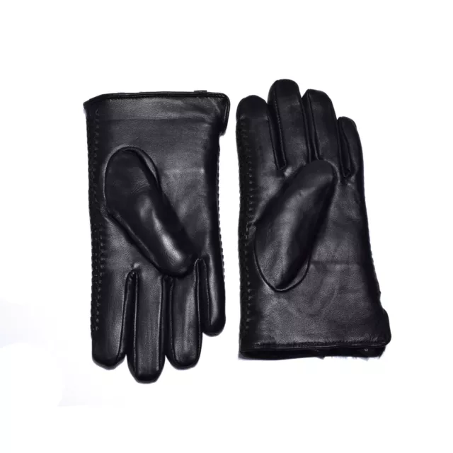 UGG Unisex Nappa Gloves Leather Premium Sheepskin Wool Mittens Winter Warm Black