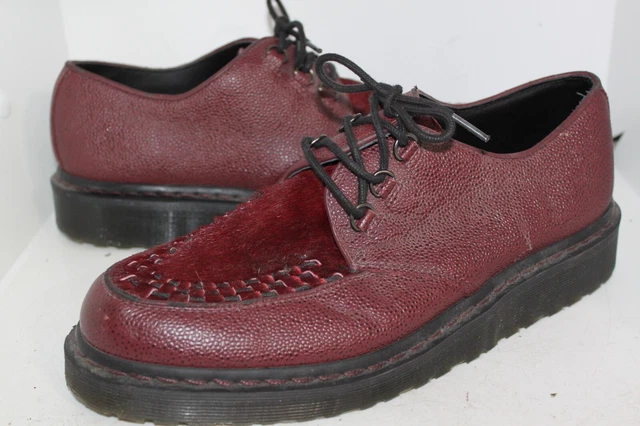 Doc Dr. Martens Beck Maroon Leather W/ Fur Laced Creepers Shoes Size 12 Us 11 Uk Doc Dr. Martens Beck Maroon Leather W/ Fur Laced Creepers Shoes Size 12 Us 11 Uk