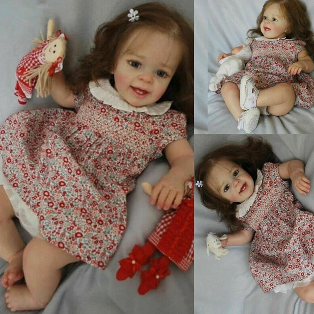 24" Cute Reborn Girl Baby Dolls Lifelike Silicone Vinyl Newborn Toddler Gift Toy