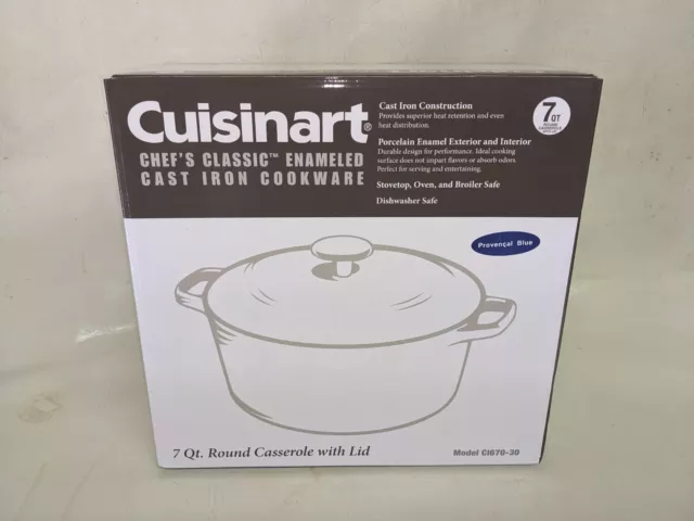 Cuisinart C1670-30/Chef's Red Enameled Cast Iron Cookware  Casserole/7.0Qt/6.7L