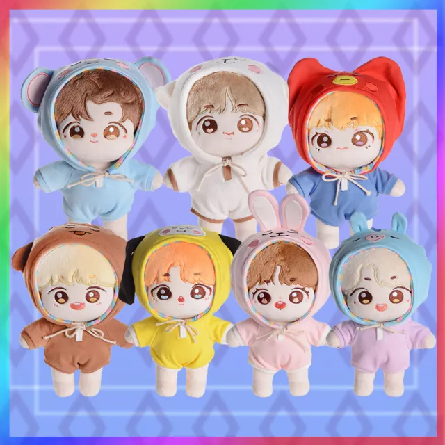 Kpop BTS Bangtan Boys Stuffed Doll Plush Toy And Cloth Set Cartoon Figure 22cm