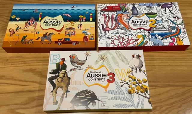 2019, 2021, 2022 $1 GREAT AUSSIE COIN HUNT PROOF SET 26 (All 3 sets complete)
