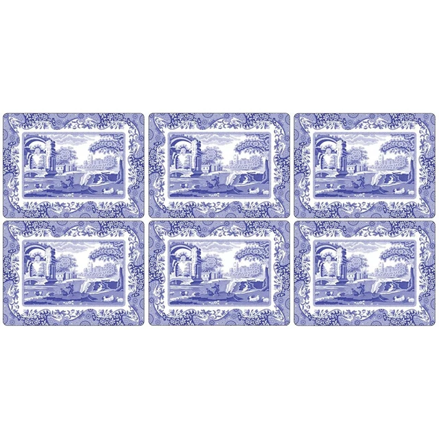 PIMPERNEL BLUE ITALIAN Placemats Cork Backed Set of Spode