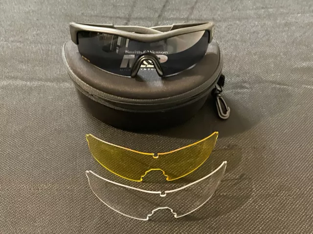 Smith & Wesson M&P Shooting Range Sunglasses Glasses with Zipper Case & Lenses