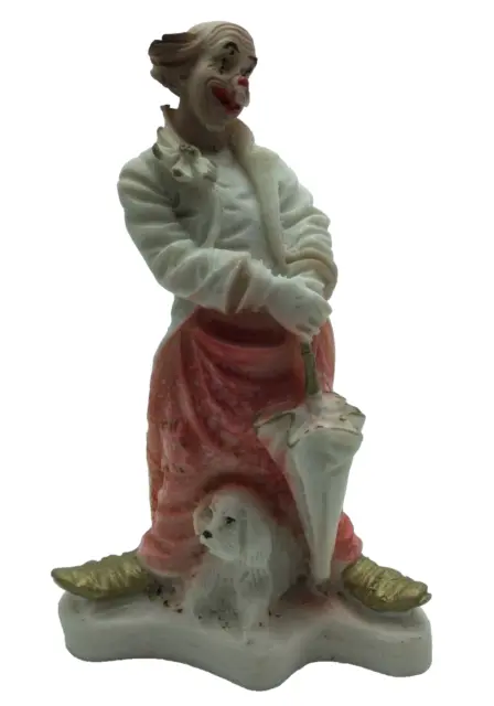 Figurine de clown en résine de marbre Sculpture artisanale fabriquée en Italie