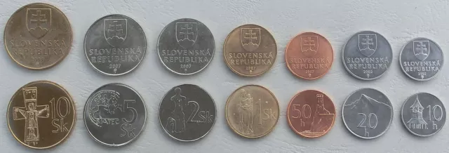 Slovaquie / Slovaquie kms Jeu de pièces de cours 2002-2007 splendide