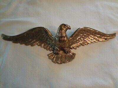 Vintage Large Solid Cast Brass AMERICAN EAGLE 3D Wall Hanging-19"