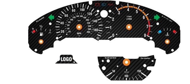 For BMW M3 E36 280km/h CARBON Speedometer Dials from MPH to Km/h Cluster Gauges For BMW M3 E36 280km/h CARBON Speedometer Dials from MPH to Km/h Cluster Gauges
