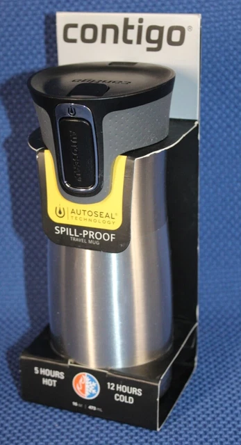 New Contigo 16 oz. AutoSeal Insulated Stainless Steel Travel Mug, Water / Coffee