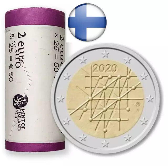 Rouleau  Roll - Finlande  Finland - 2020 - 25 x 2 Euro coin - Turku University