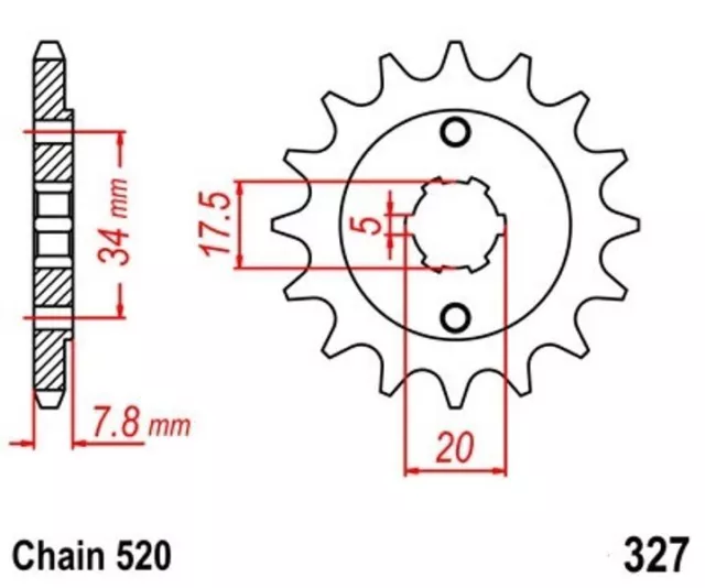 Ritzel 12 Z Teilung 520 für Honda CRF NSR VT XL XR 125 230 250