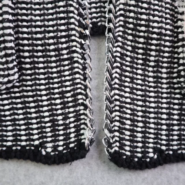 HM Cardigan Sweater Womens Size Small Black Knit Chain Trim Pockets H&M 2