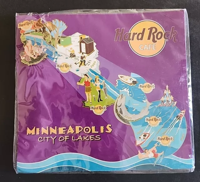 Hard Rock Cafe Minneapolis City Of Lakes Set Of 6 Unopened Pins 2005