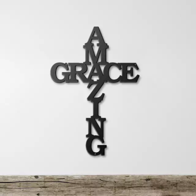 Amazing Grace Metal Wall Art, Religious Home Decor, Christian Metal Sign