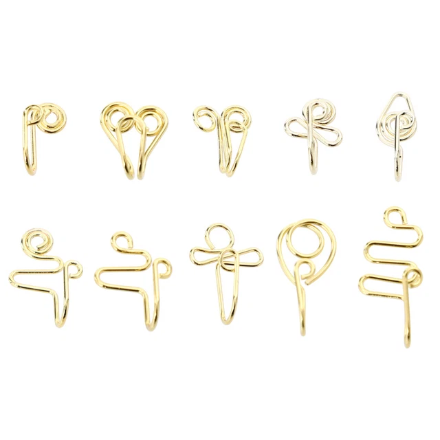 10pcs Septum Clicker Belly Button Piercing Jewelry Nose Cuff