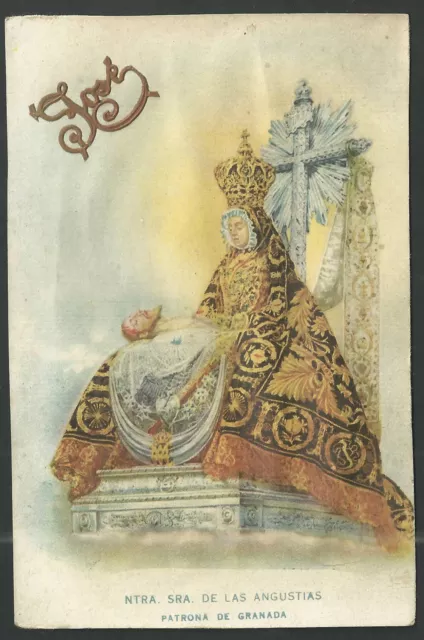 Postal antigua Virgen de las Angustias andachtsbild santino holy card santini