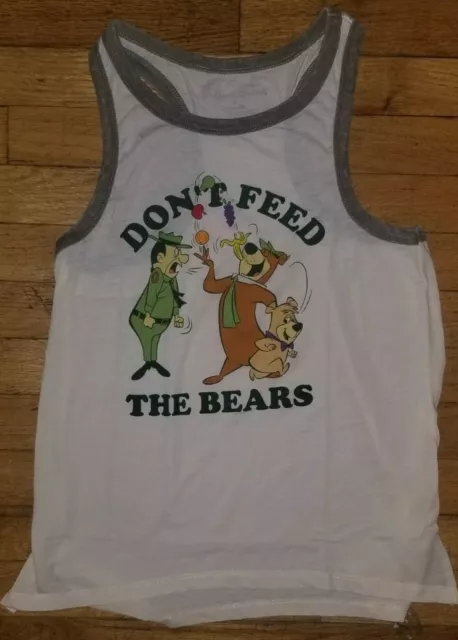 NWOT Hanna Barbera Yogi Bear Retro Tank Top Shirt Womens Size S Don't feed Bears