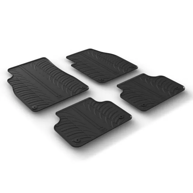 Gledring Tailored Rubber Floor Mats to fit Audi Q7 15-24 Black Moulded Set of 4