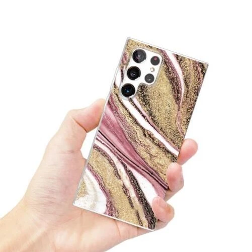 Coque pour Samsung Galaxy S22 Ultra Étui Marbre Téléphone Portable en Silicone 5