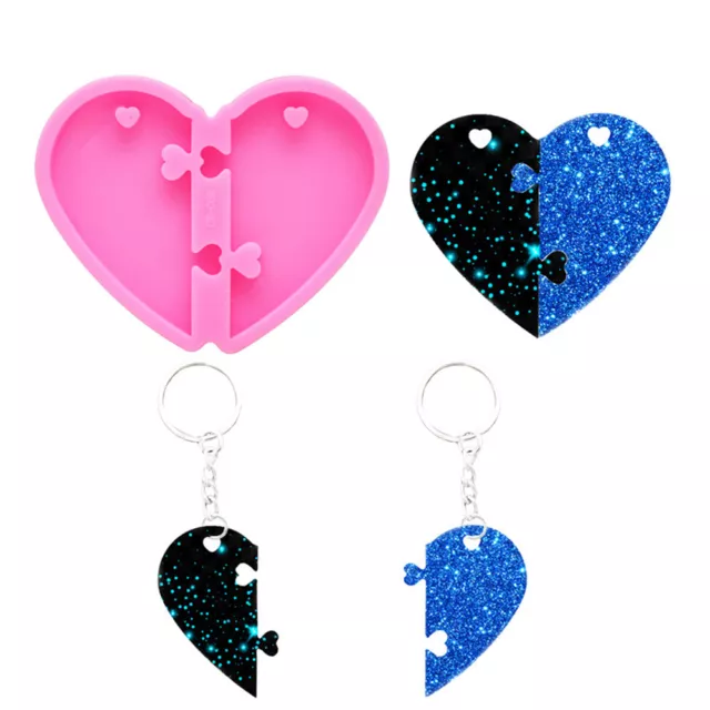 Heart Shape Resin Casting Silicone Mold Keychain Pendant Jewelry