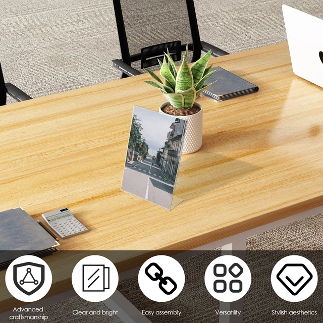 ACRYLIC SIGN HOLDER Clear A4 Sign Stand Slanted Menus Holder Flyer