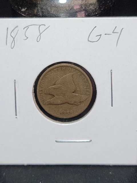 1858 Flying Eagle Small Cent Penny Good Condition Circulated in Coin Flip