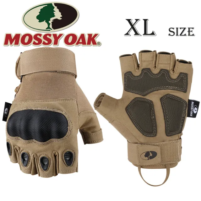 Mossy Oak Tactical Gloves Half Finger Combat Hiking Shooting Gloves Hard Knuckle