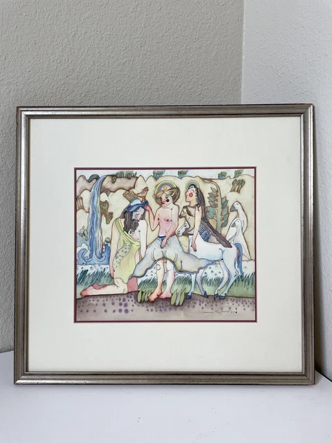Vanessa Stafford Woodblock Etching Print Silkscreen Abstract MID CENTURY