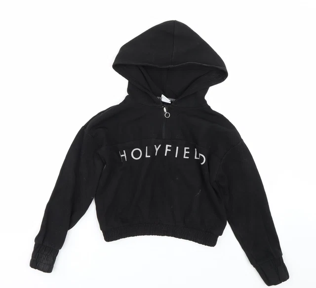 Holyfield Girls Black  Cotton Pullover Hoodie Size 8-9 Years