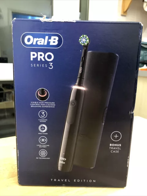ORAL-B PRO 3 3500 Black Edition, Cross Action Electric Toothbrush + Case Box Dam