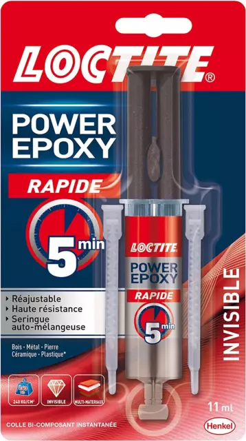 Loctite Colle Power Epoxy Rapide 5 Minutes 25 Ml, Colle Epoxy Réajustable