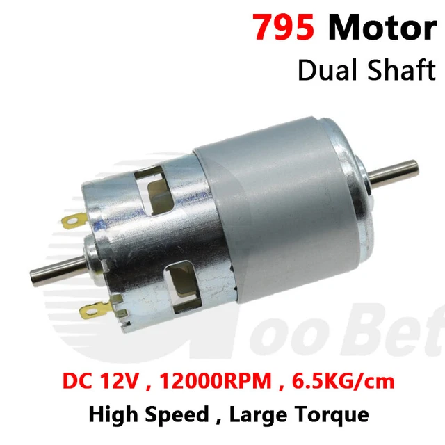 42mm Mini 795 Electric Motor Dual Shaft DC 12V 12000RPM High Speed Large Torque