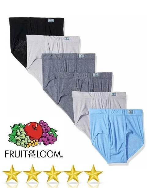 Fruit of the Loom 5 Lot Men's Medium White Briefs Underwear Tagless 32-34
