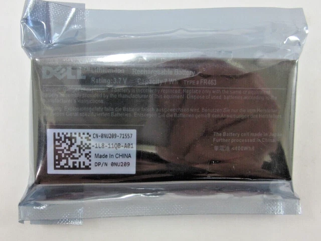 Dell 0NU209 FR463  PE PERC 5/i 6/i H700 3.7V Battery New Sealed