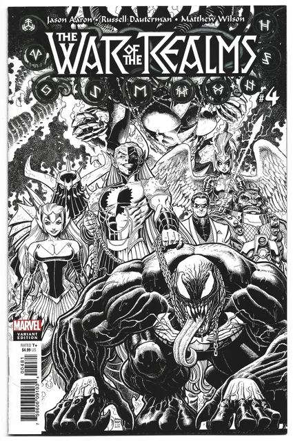 War of the Realms #4 1:200 Art Adams B&W Sketch Variant Marvel 2019 VF/NM