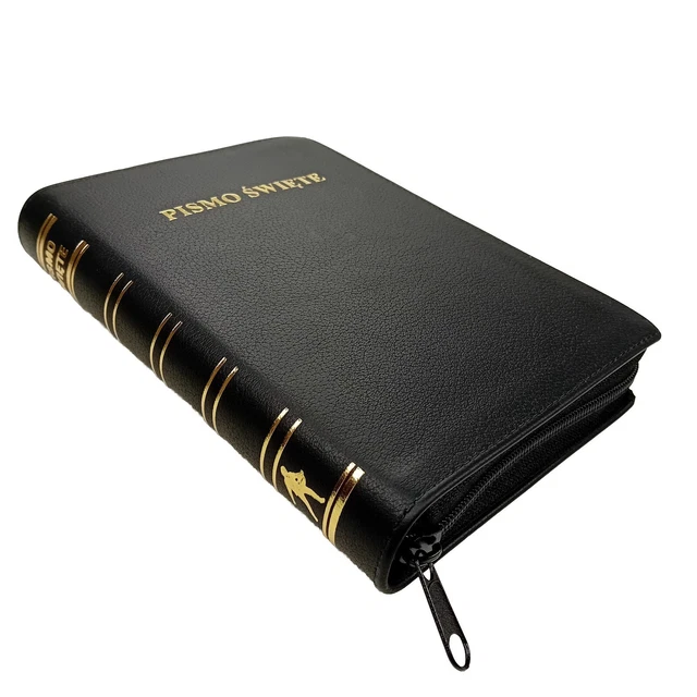 Polish Bible Biblia Warszawska Zip skora Leather Medium Print Pismo Swiete Gift 3