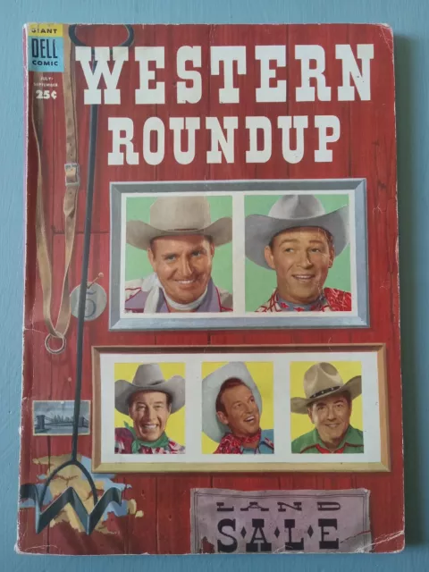 Dell Giant Western Roundup 7 Pre-Code Golden Age Comic '54 Gene Autry Roy Rogers