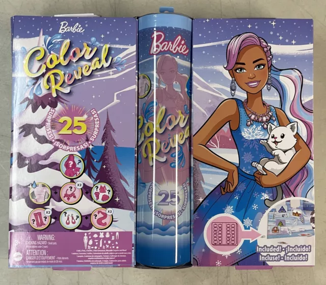 BARBIE COLOR REVEAL Advent Calendar 2022 Calendar 25 Toy Surprises Pets