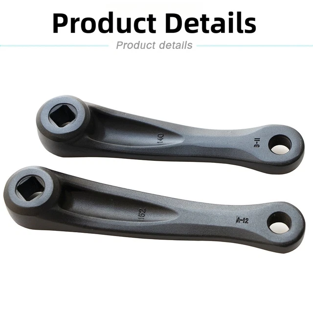 Manivelle Gauche Pédalier VTT 24'' – 152mm, Axe Carré, Acier Noir, Neuve