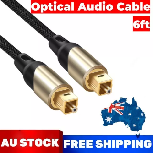 Premium Toslink Optical Fibre Cable Gold Plated Digital Audio Core S/PDIF For TV