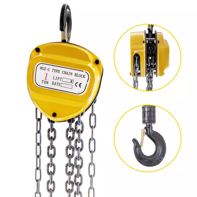 VEVOR Ratchet Chain Hoist Chain Block Hoist 1ton Manual Chain Block w/ 6m Chain
